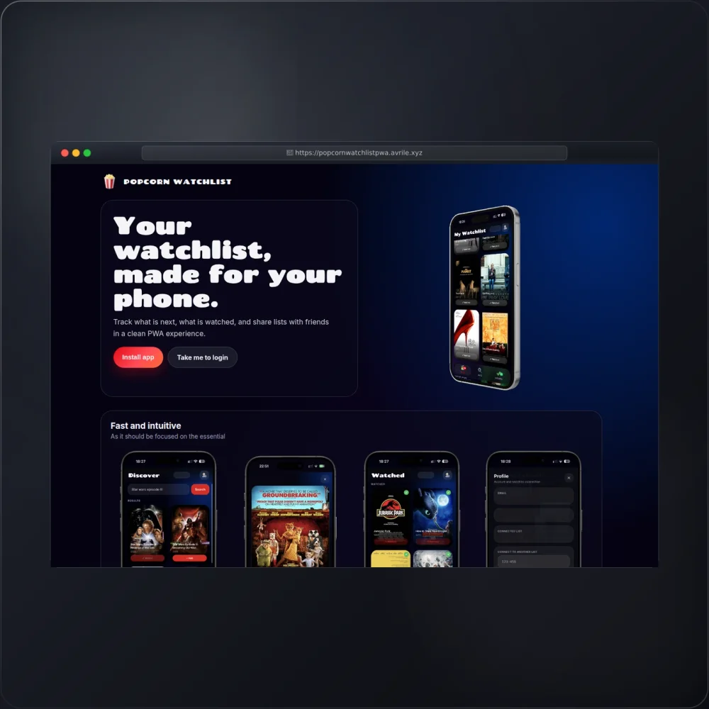 Popcorn Watchlist PWA